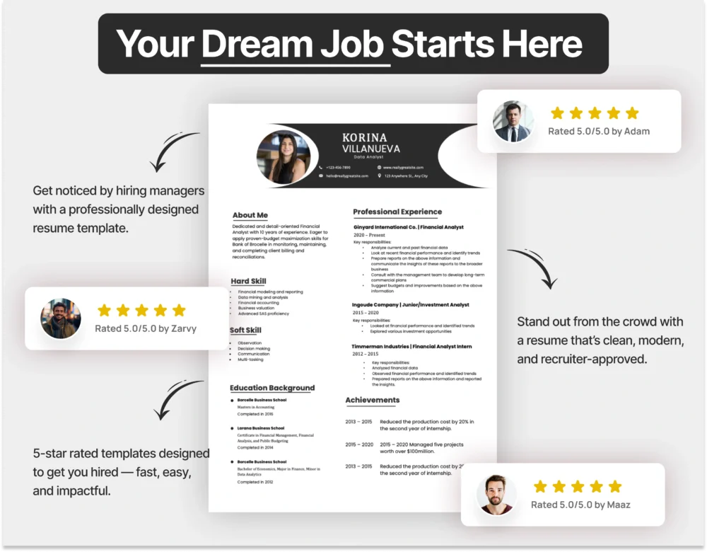 Minimalist Data Analyst Resume Template - Image 4