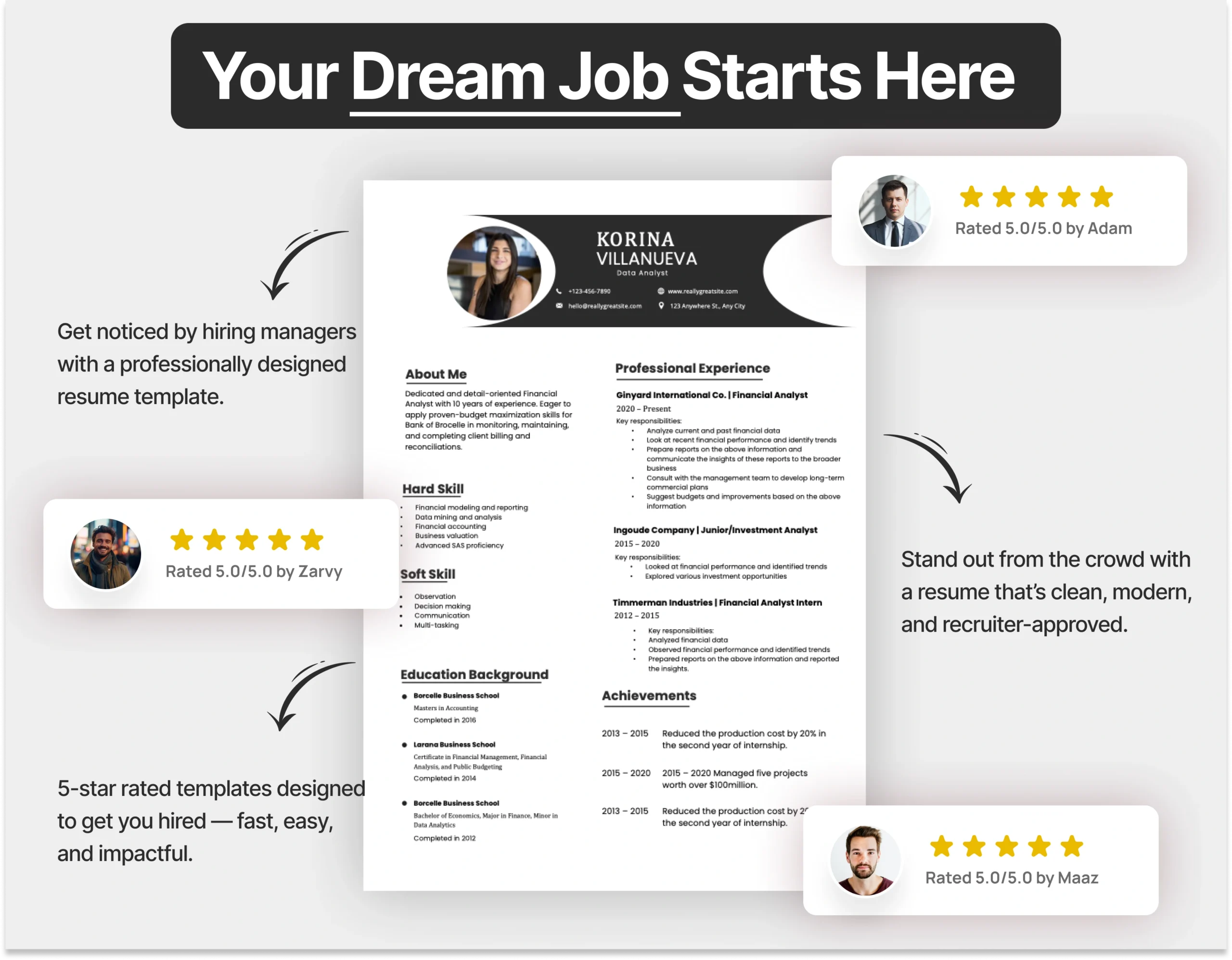 Minimalist Data Analyst Resume Template - Image 4