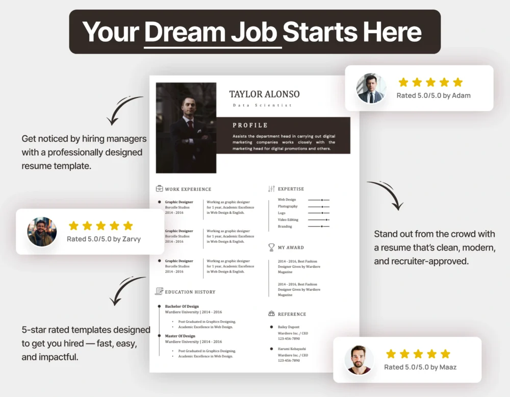 Minimalist Data Scientist Resume Template - Image 3