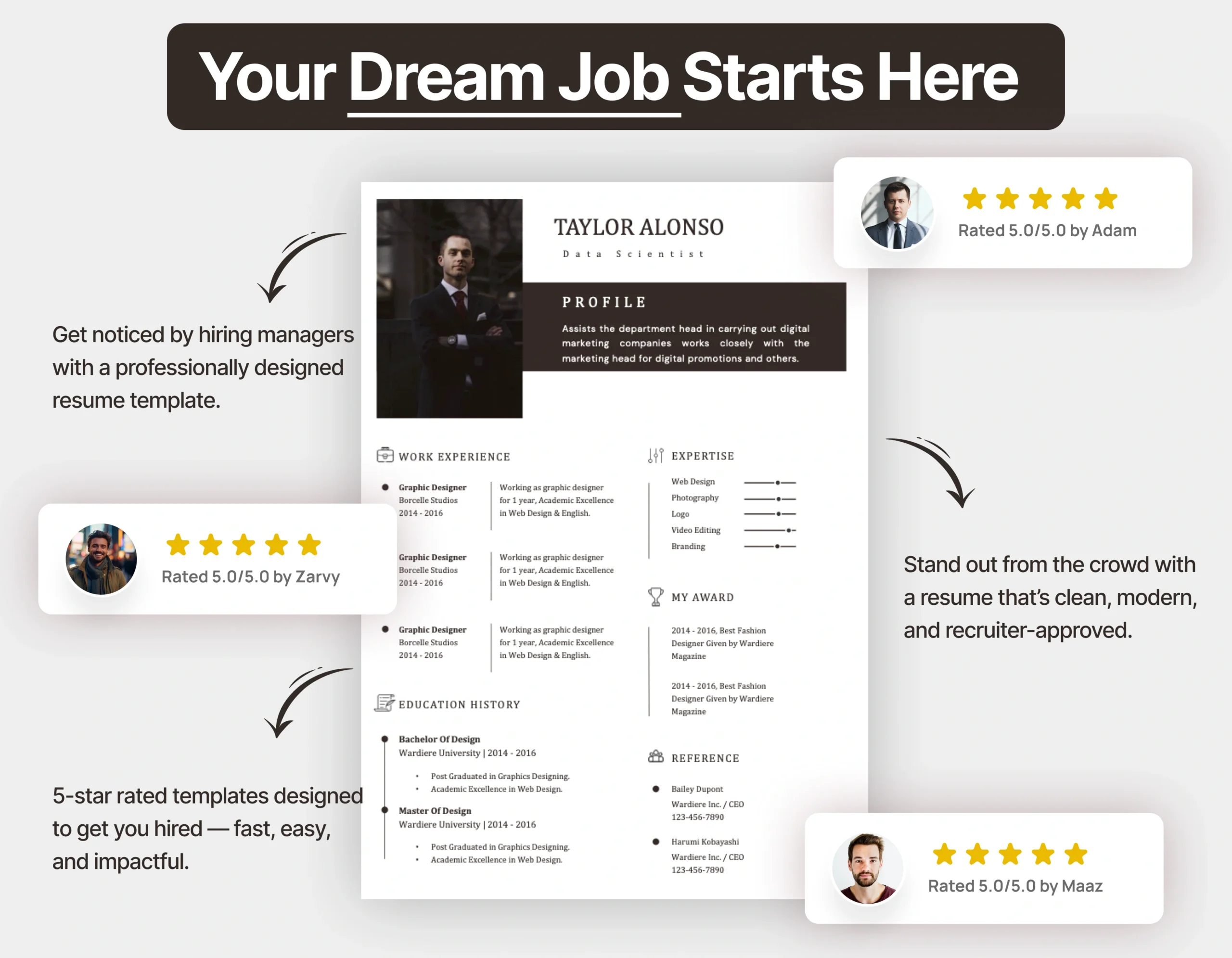 Minimalist Data Scientist Resume Template - Image 3