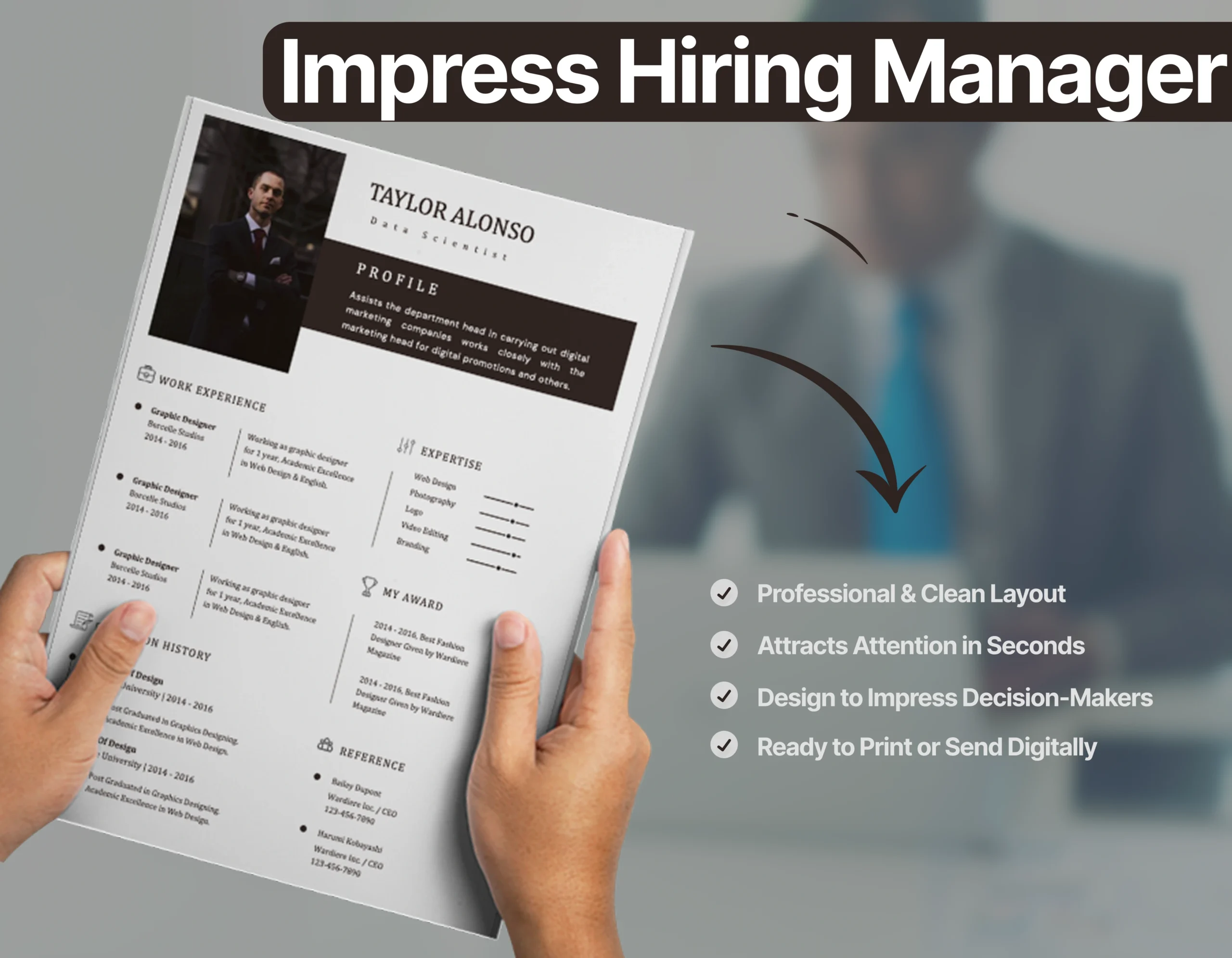 Minimalist Data Scientist Resume Template - Image 4