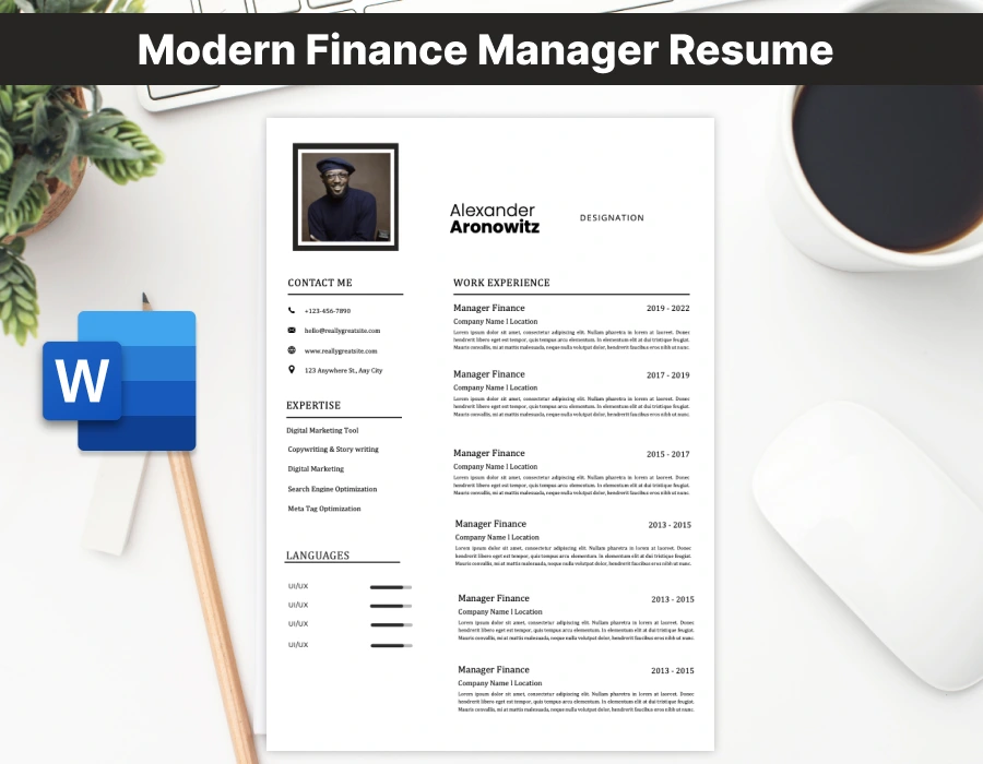 Modern Finance Manager Resume Template