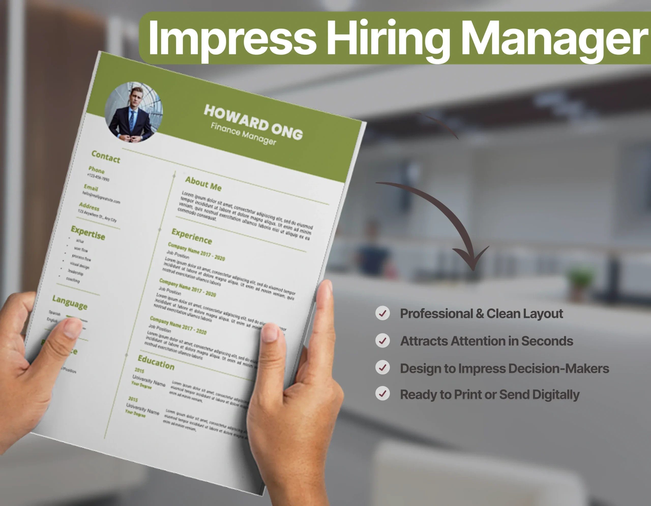 Minimalist Finance Manager Resume Template - Image 2