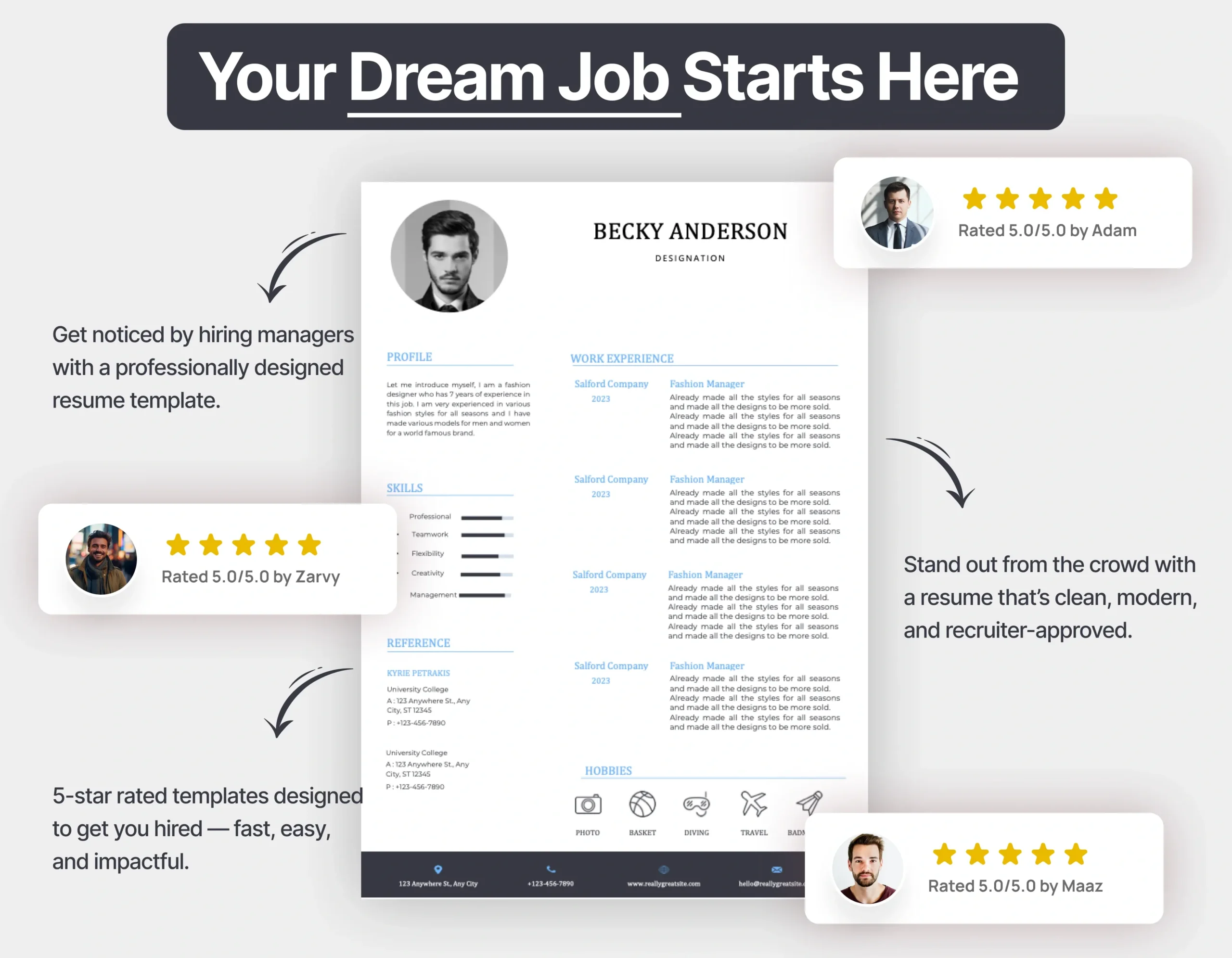 Minimalist Full Stack Developer Resume Template - Image 3