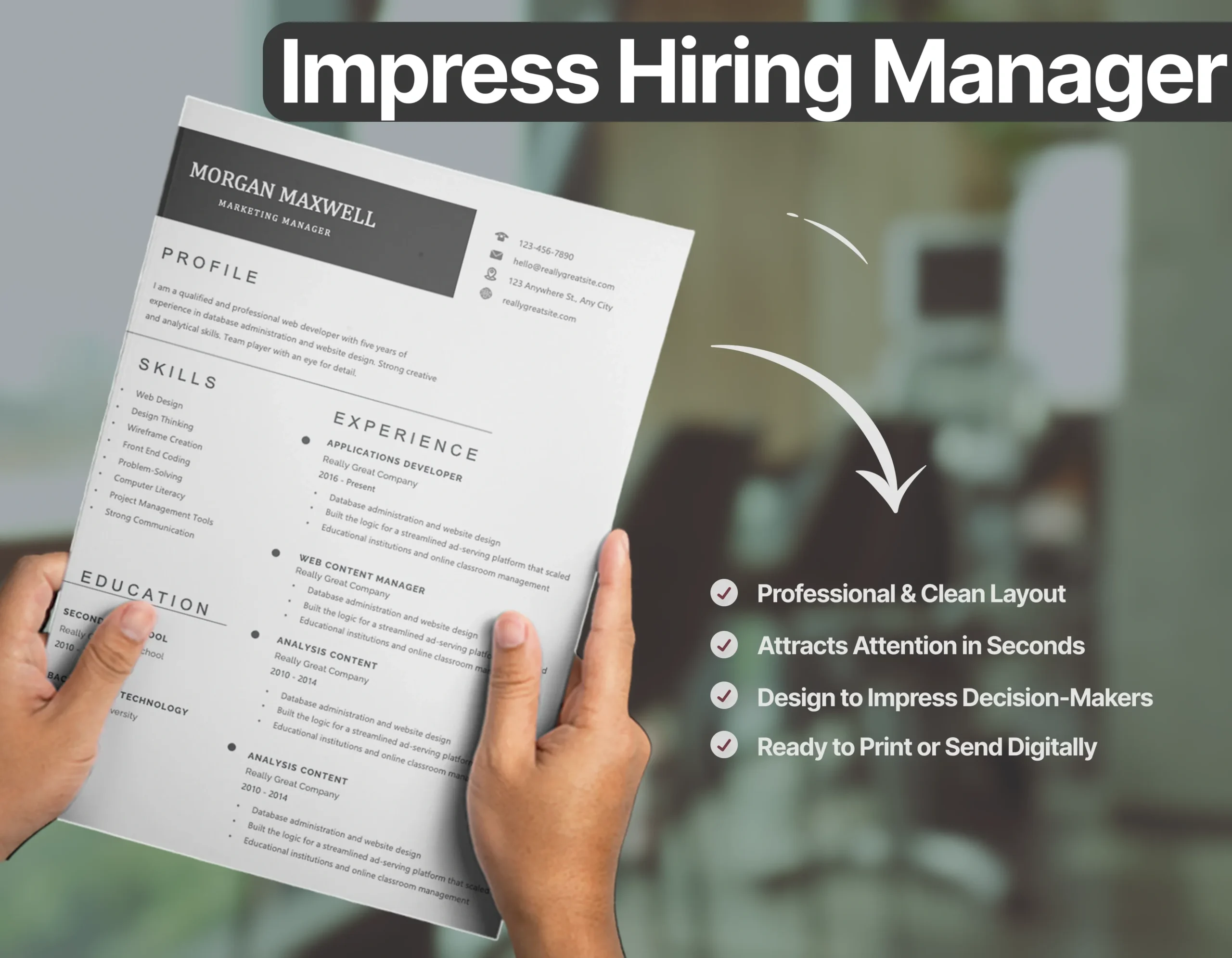 Corporate Marketing Manager Resume Template - Image 2