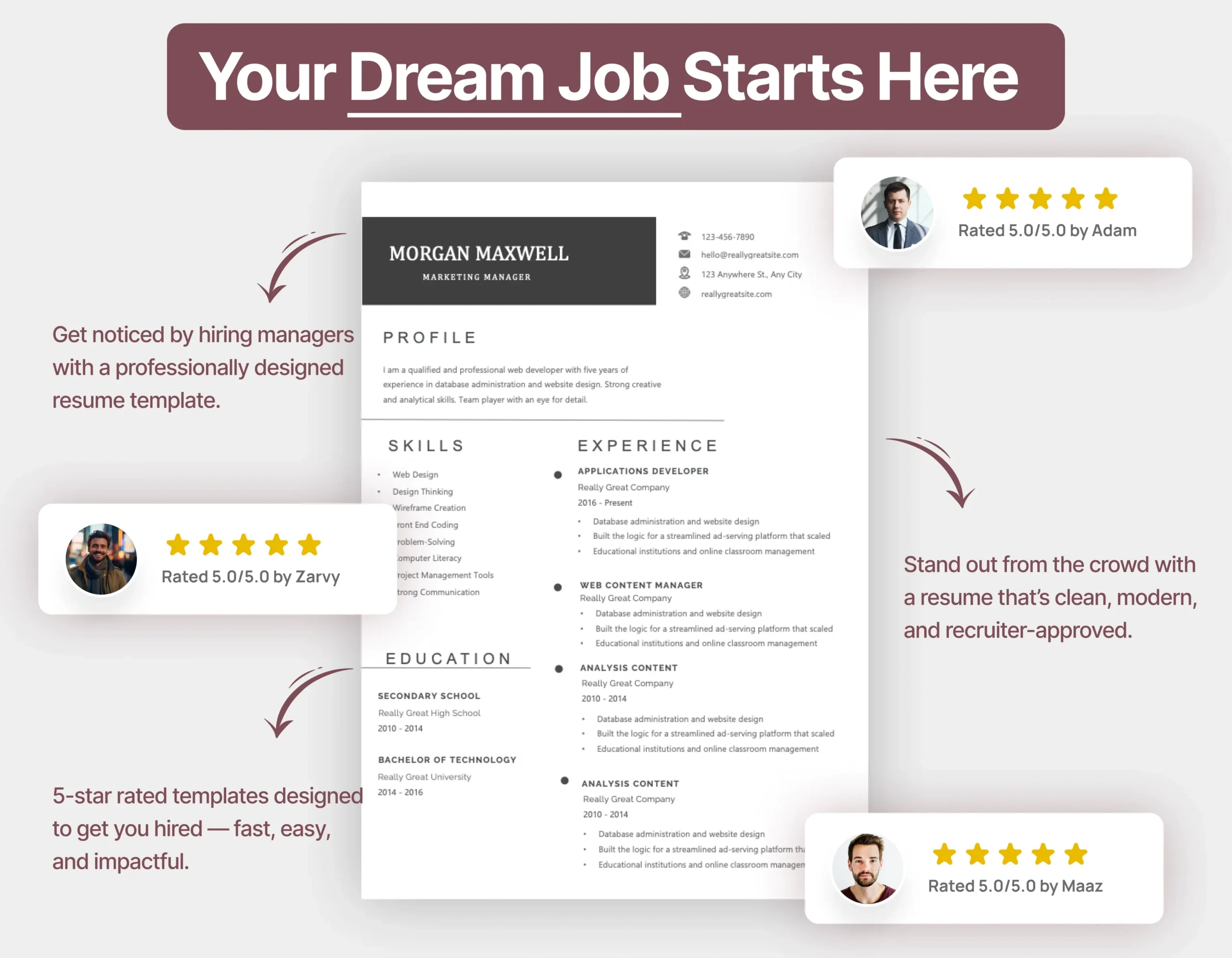 Corporate Marketing Manager Resume Template - Image 3