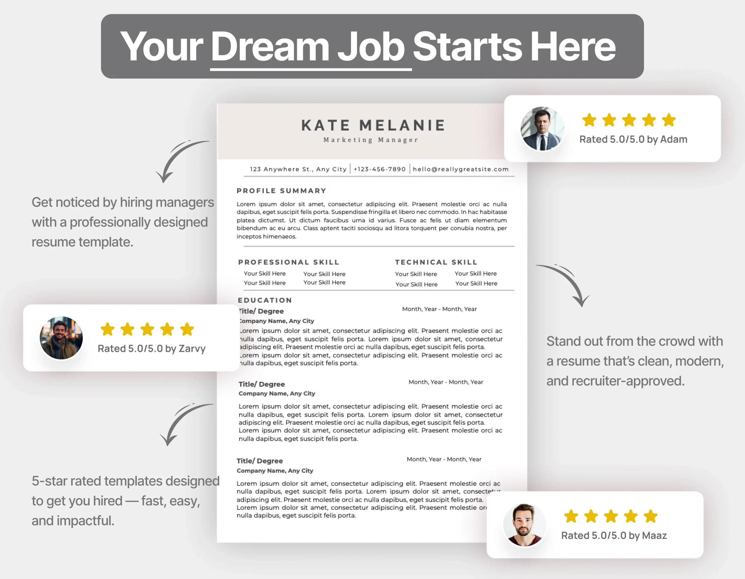 Professional Marketing Manager Resume Template - Image 3