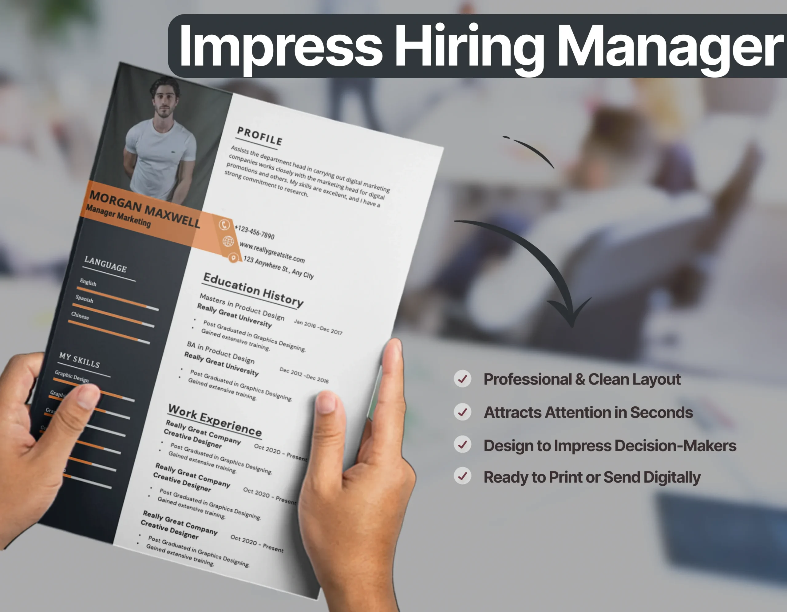 Minimalist Marketing Manager Resume Template - Image 2