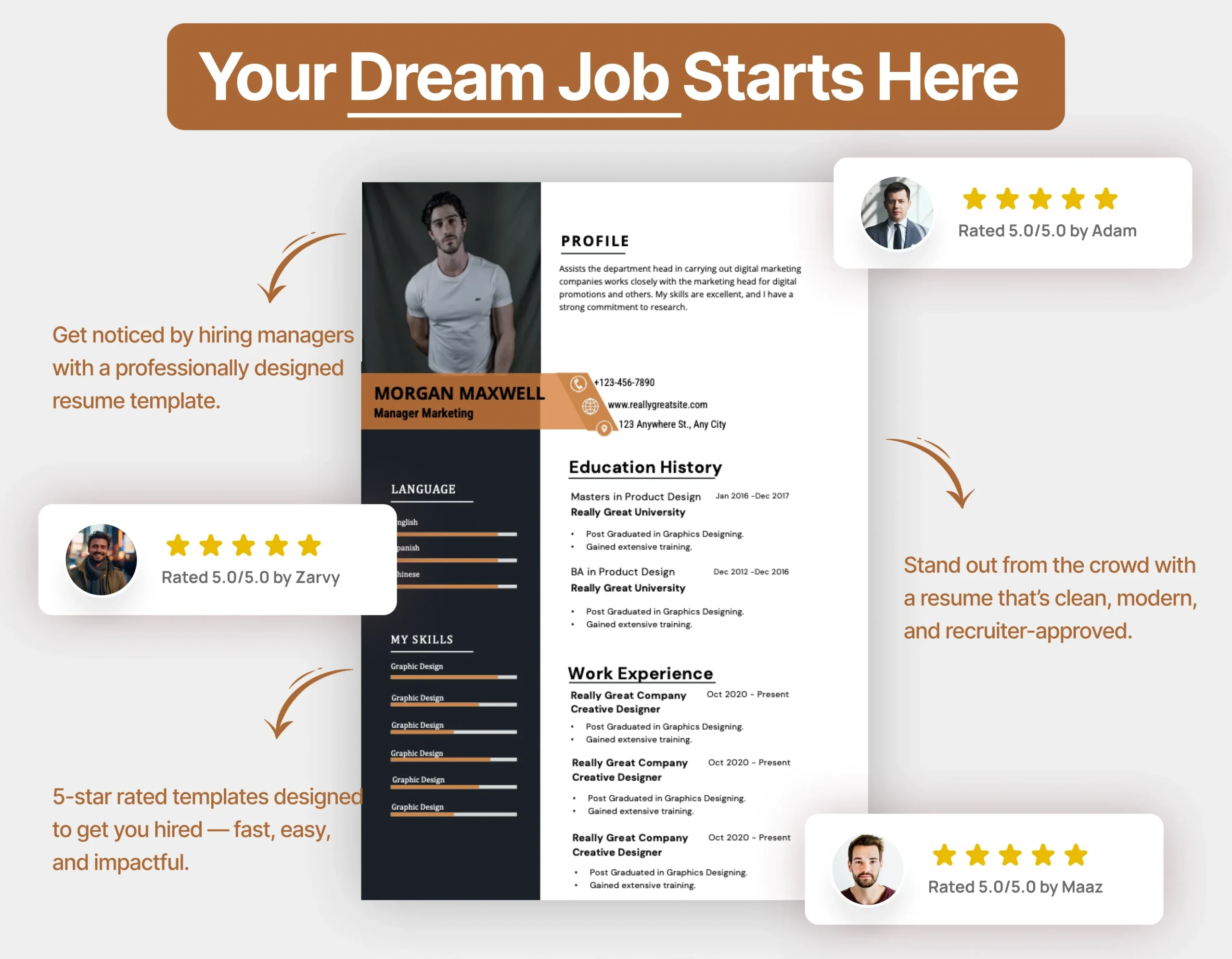 Minimalist Marketing Manager Resume Template - Image 3