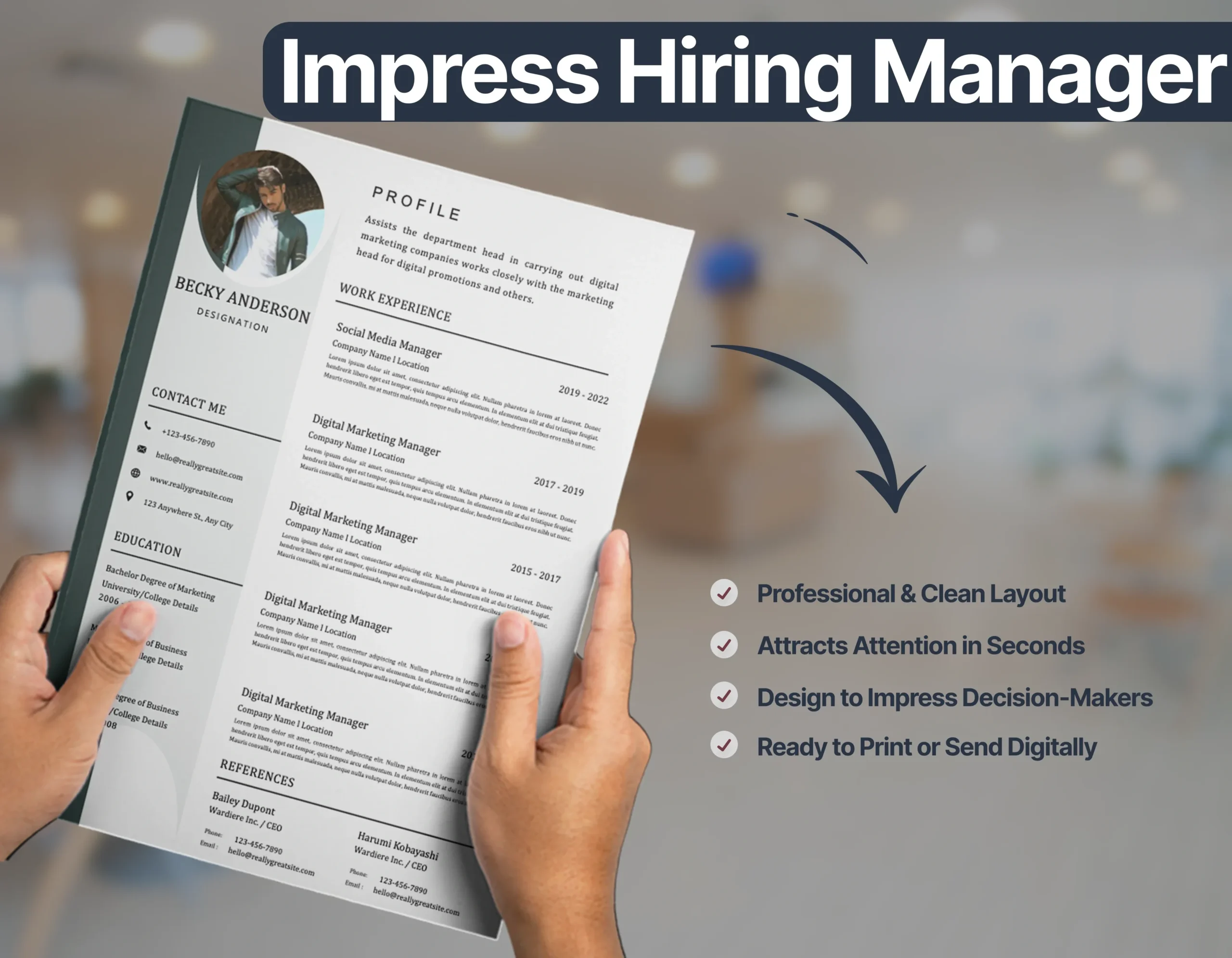 Modern Project Manager Resume Template - Image 2