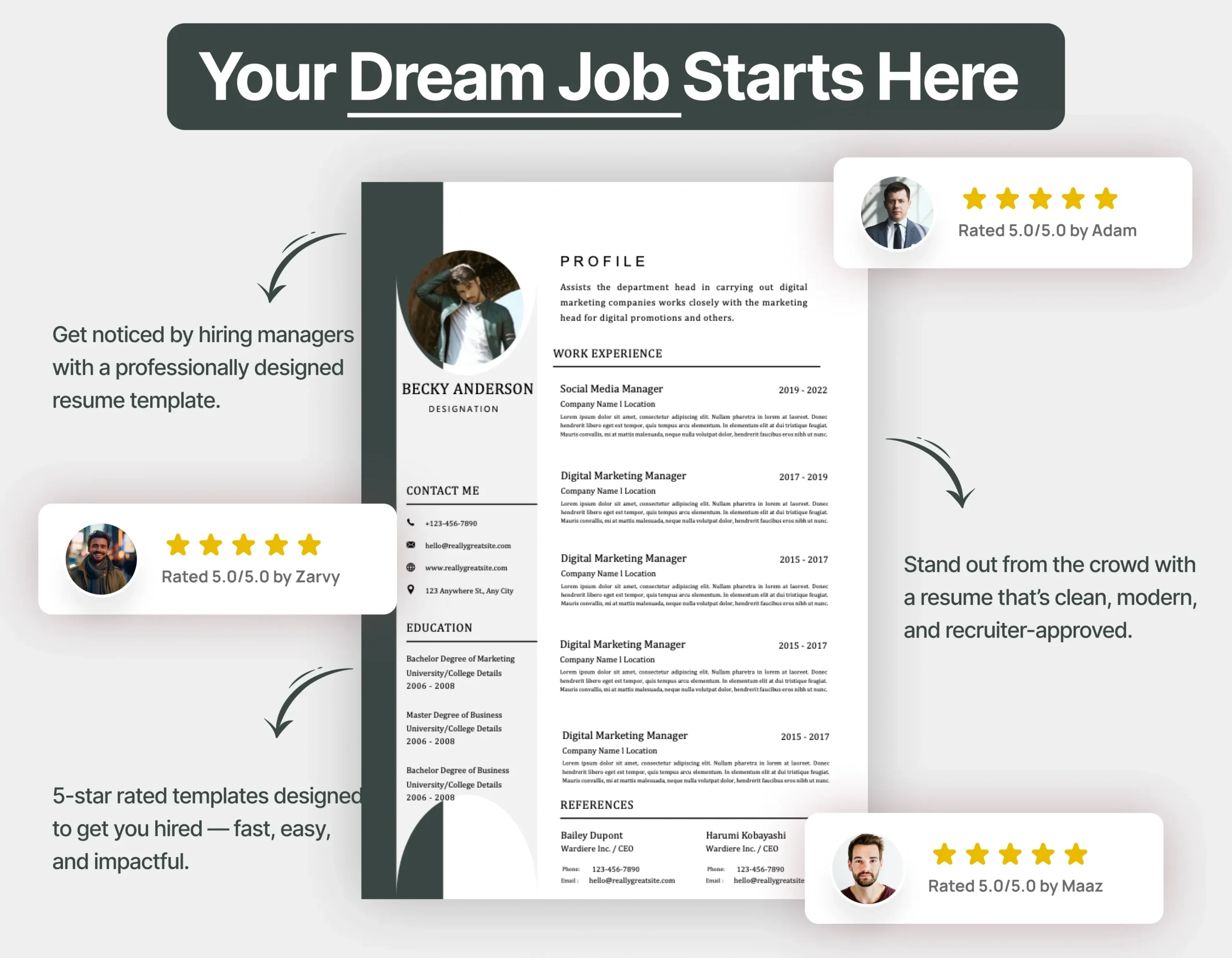 Modern Project Manager Resume Template - Image 3