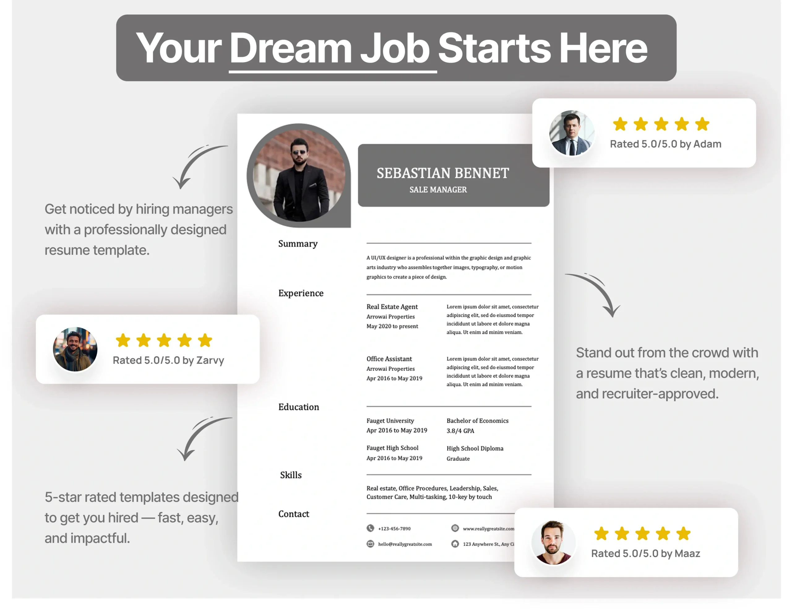 Minimalist Sales Manager Resume Template - Image 2
