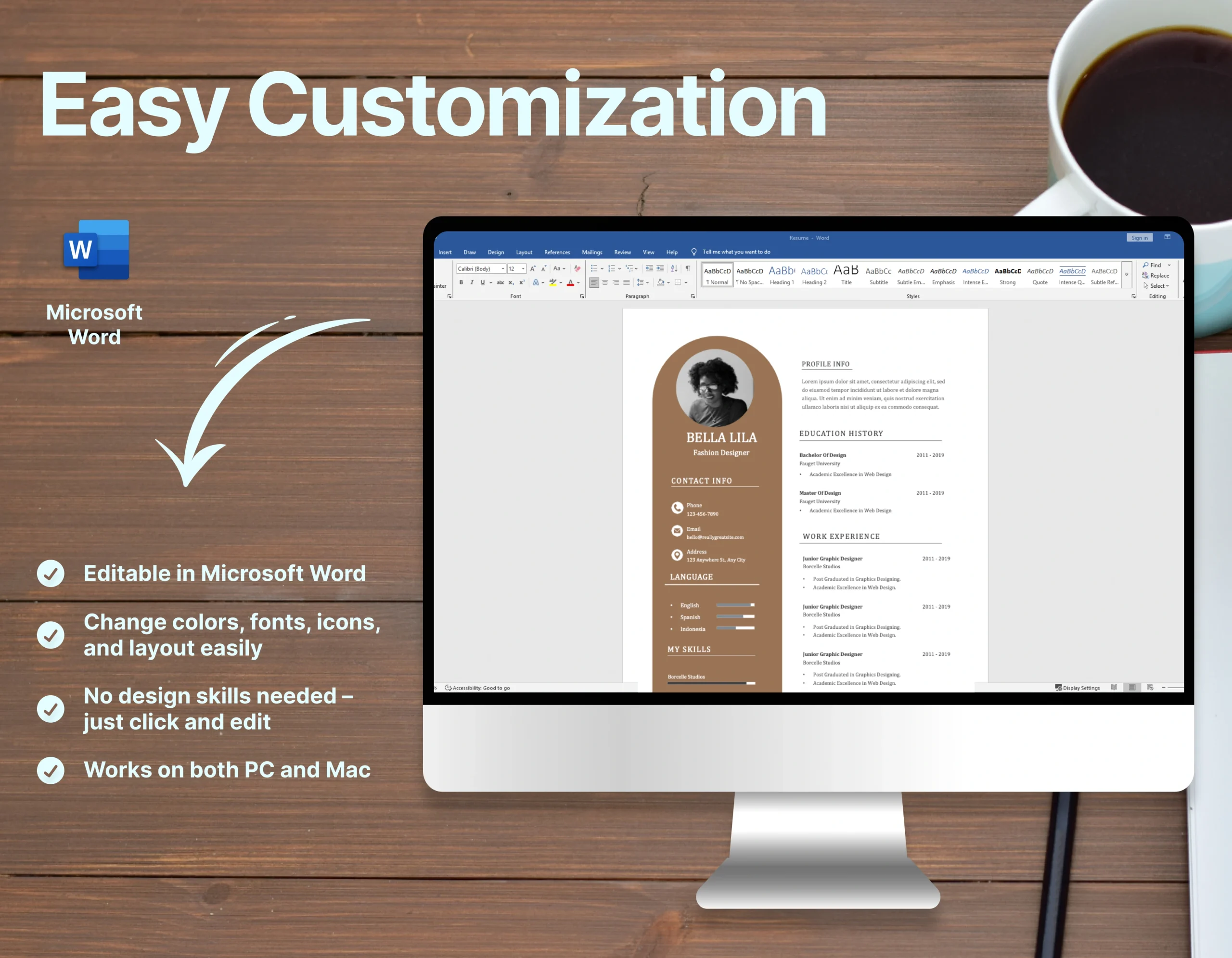 Professional Fashion Designer Resume Template - Image 2
