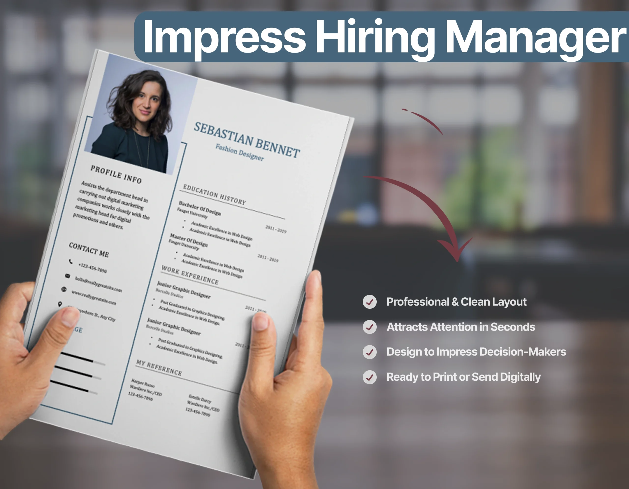 Corporate Fashion Designer Resume Template - Image 2