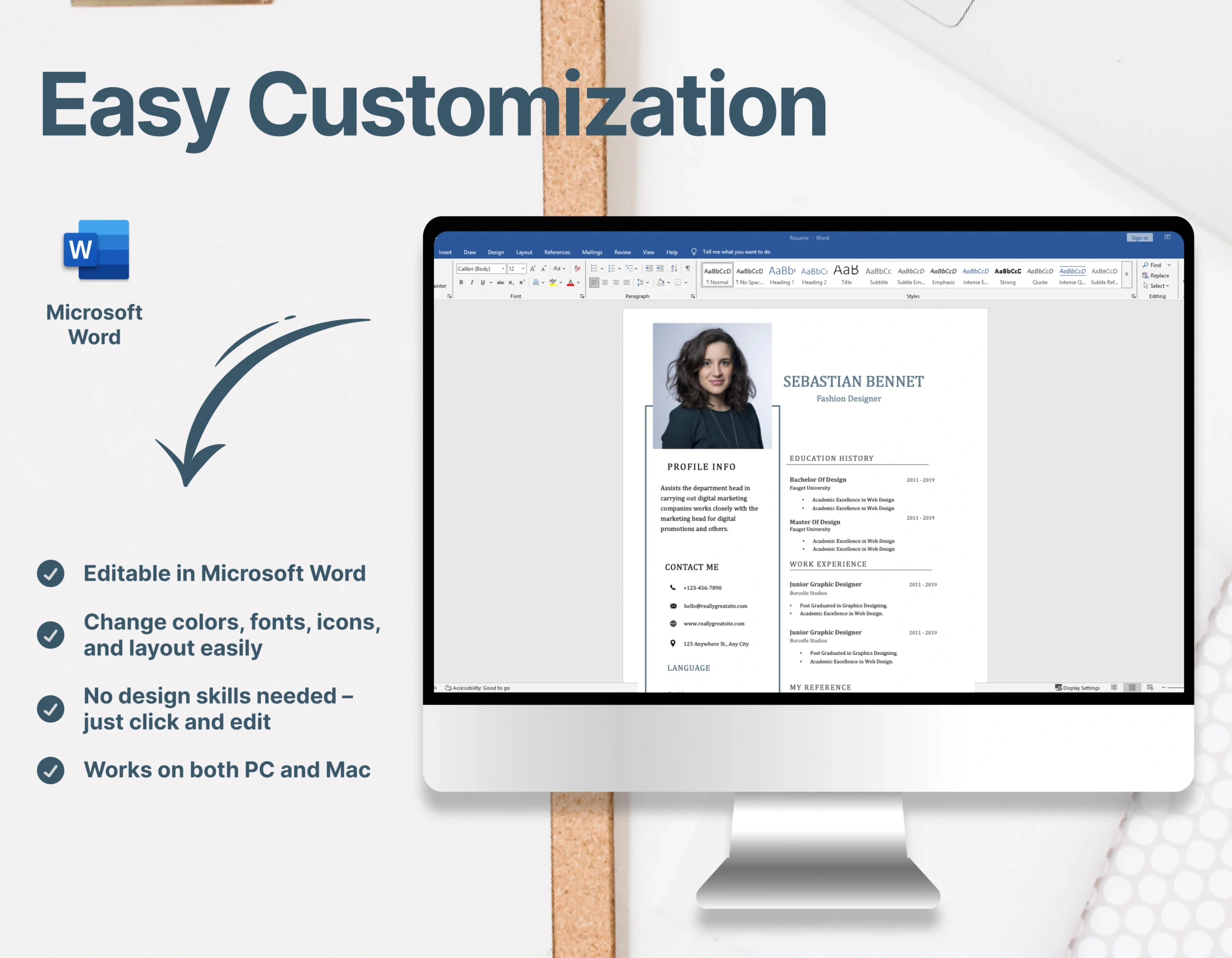 Corporate Fashion Designer Resume Template - Image 4