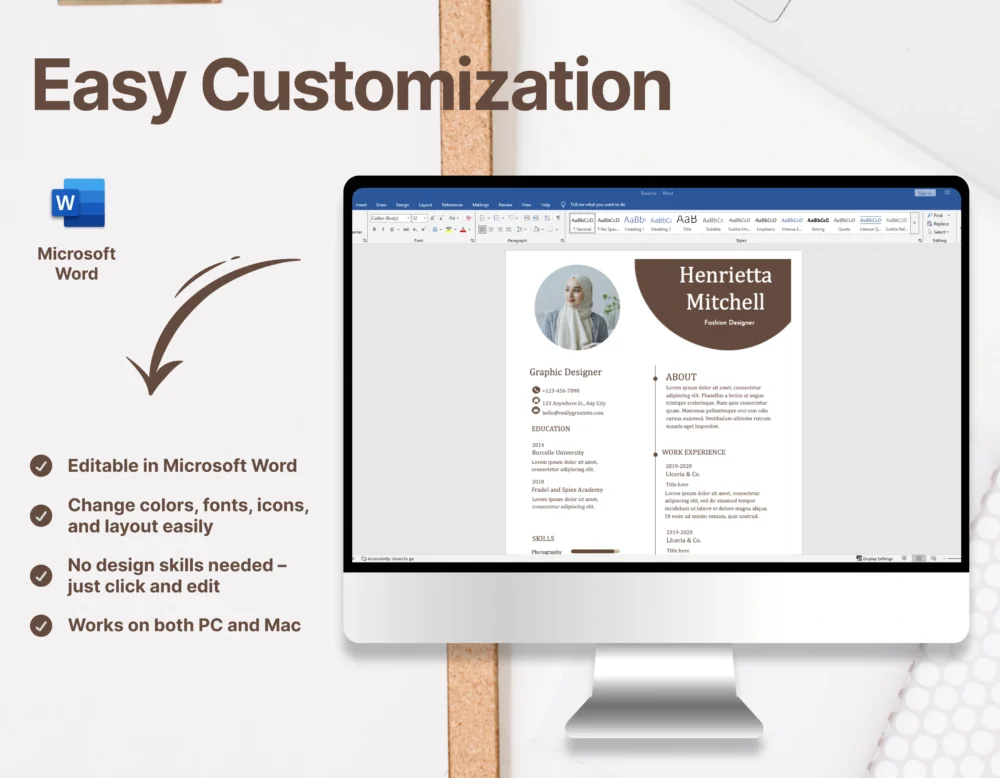 Minimalist Fashion Designer Resume Template - Image 2