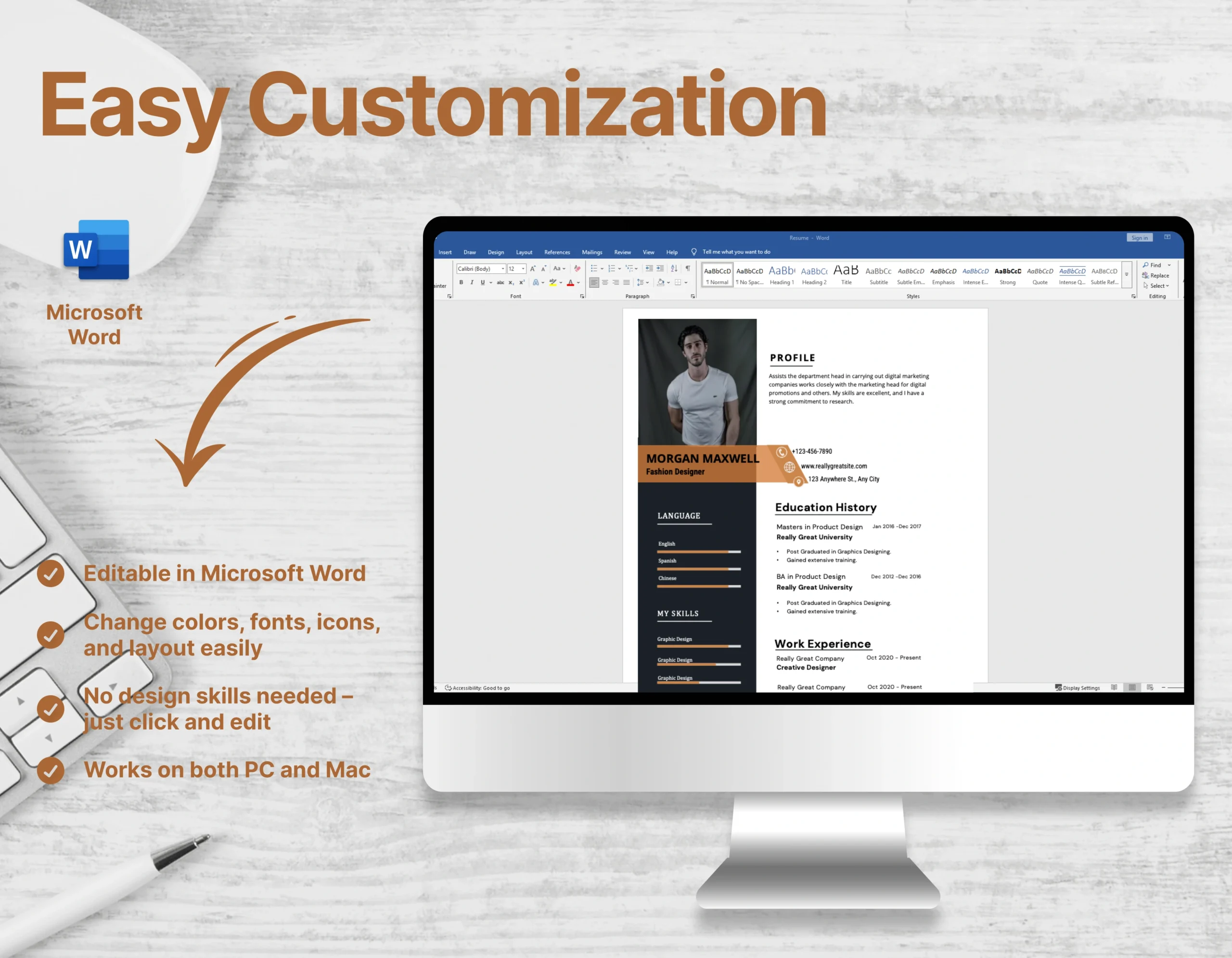 Modern Fashion Designer Resume Template - Image 2