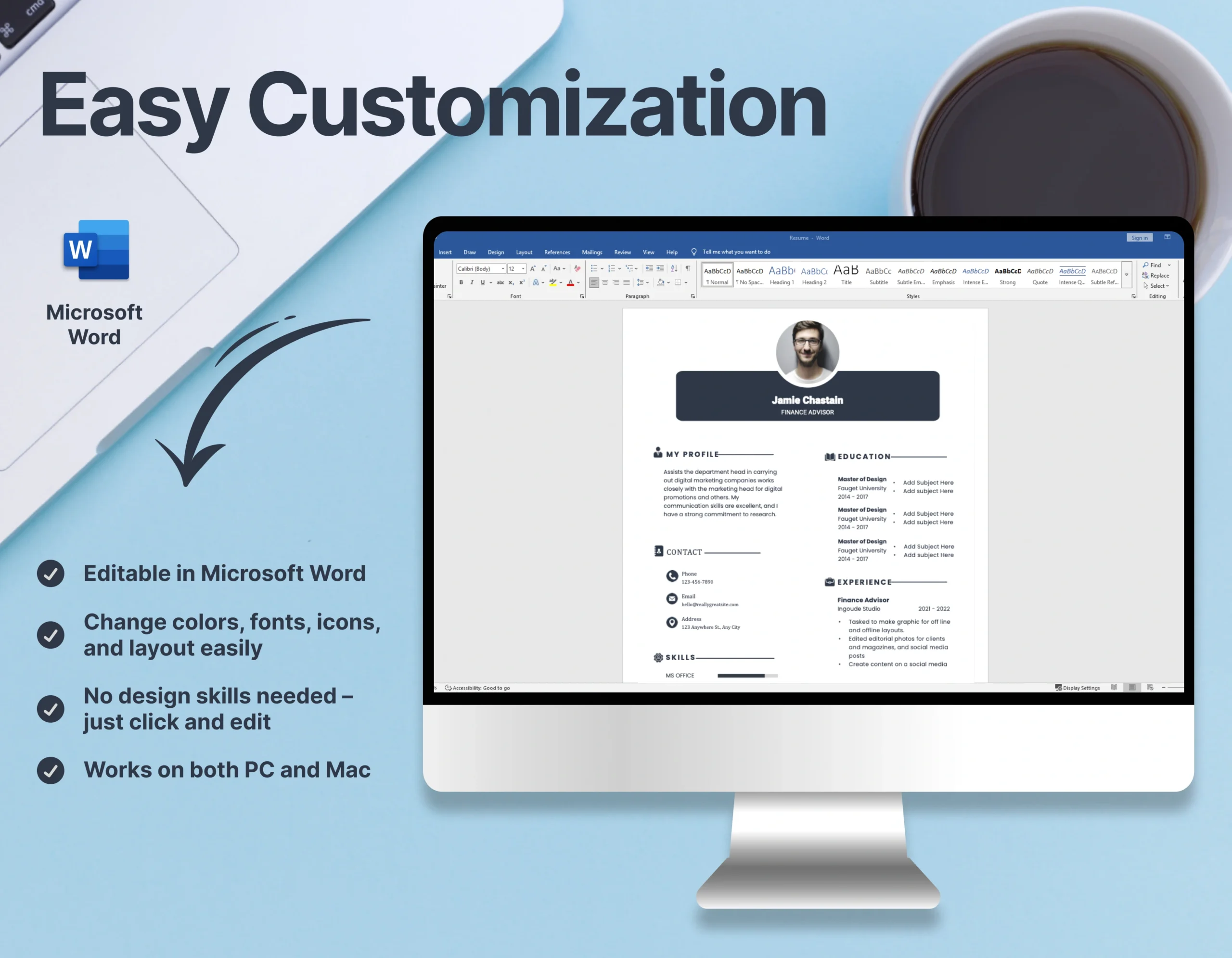 Modern Finance Advisor Resume Template - Image 2