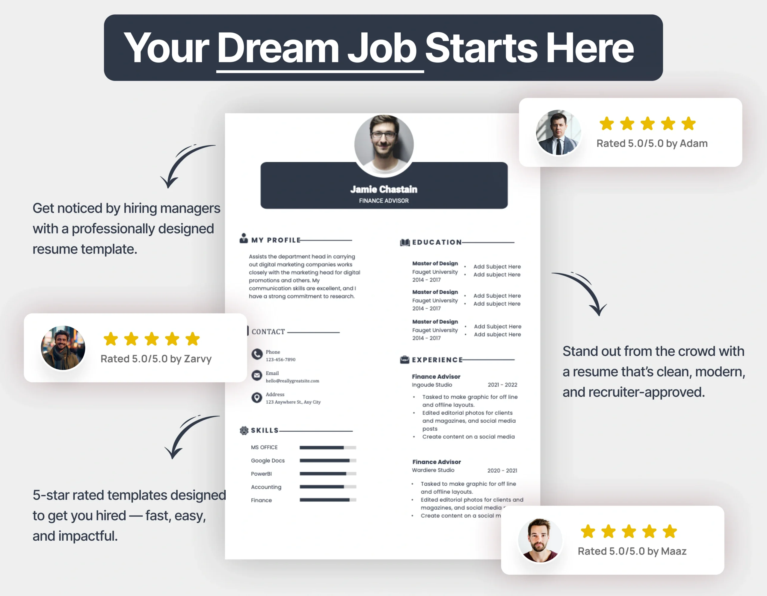 Modern Finance Advisor Resume Template - Image 4