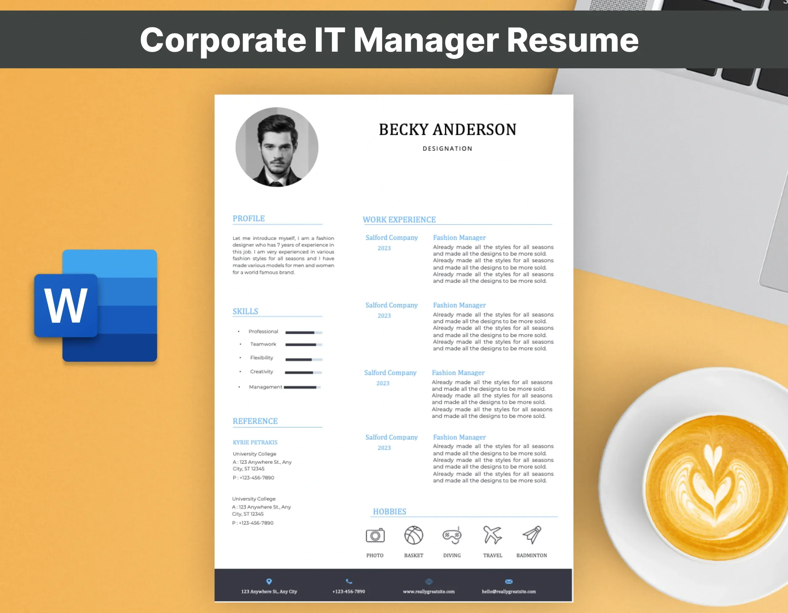 Corporate IT Manager Resume Template