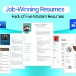 Pack of five Modern Resume