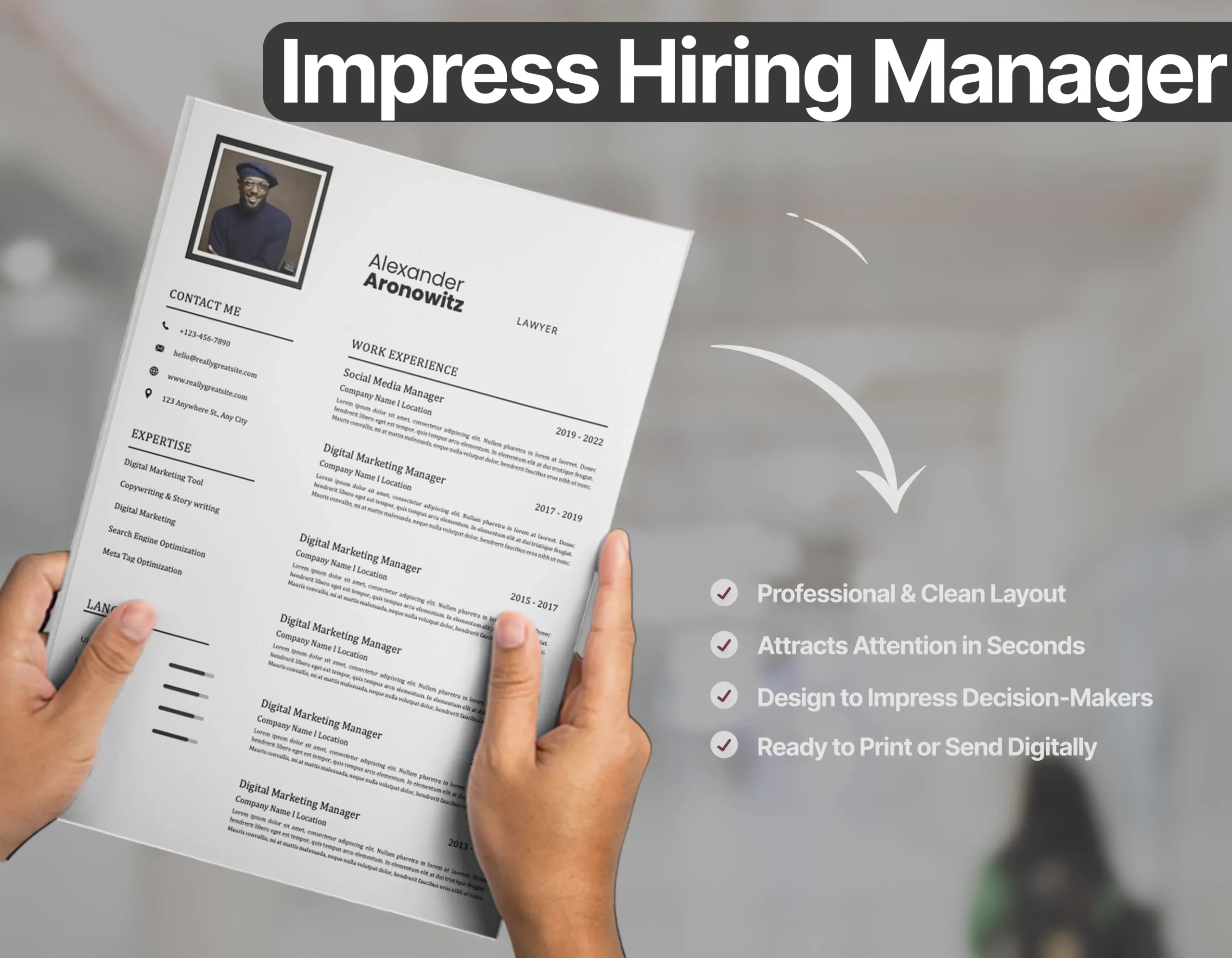 Professional Lawyers Resume Template - Image 4
