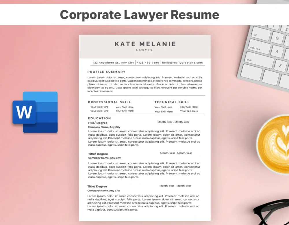 Corporate Lawyers Resume Template