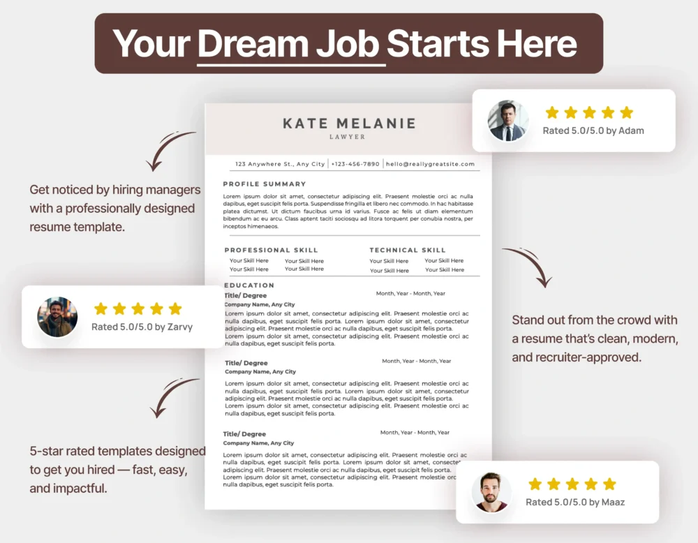 Corporate Lawyers Resume Template - Image 3
