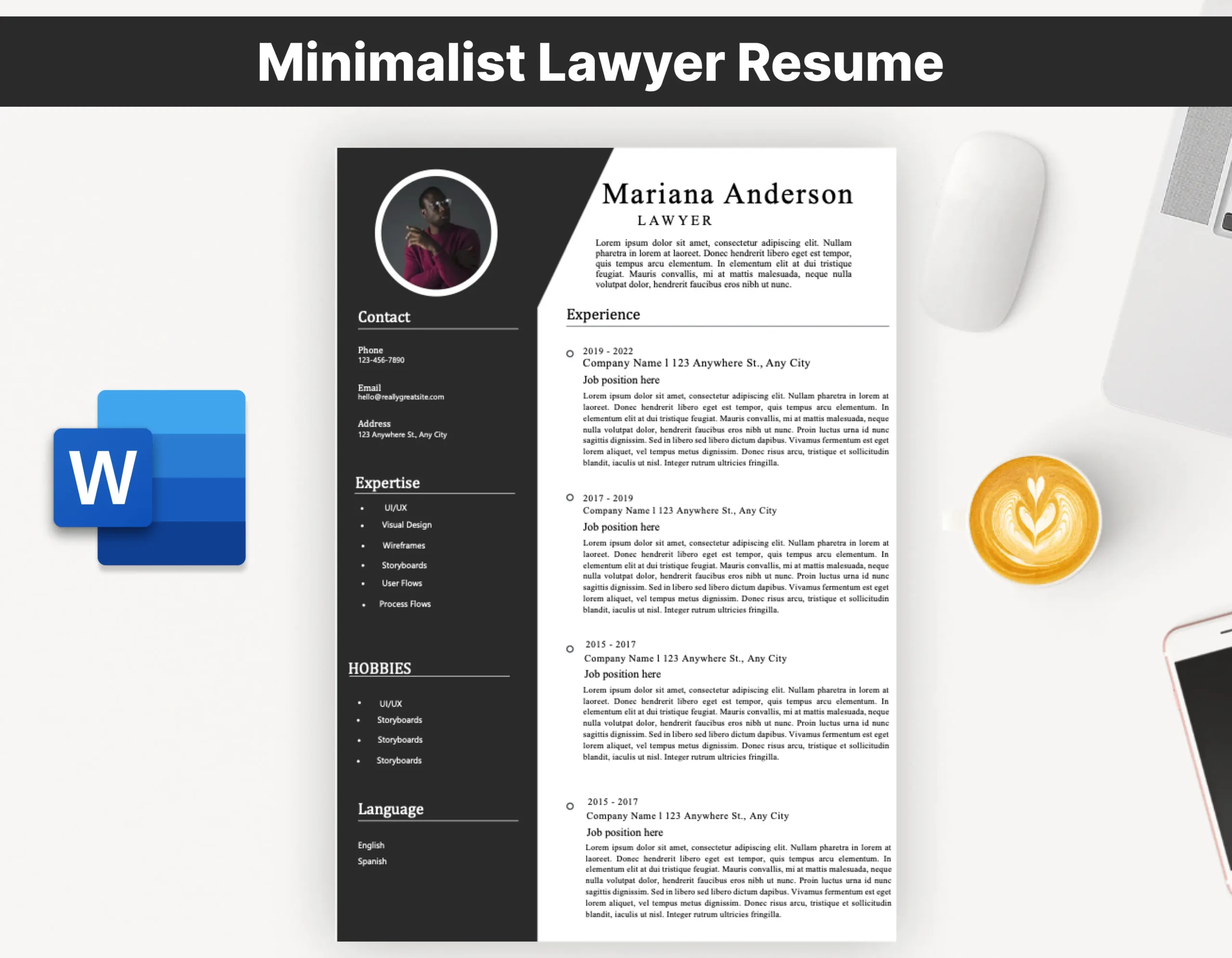 Minimalist Lawyers Resume Template