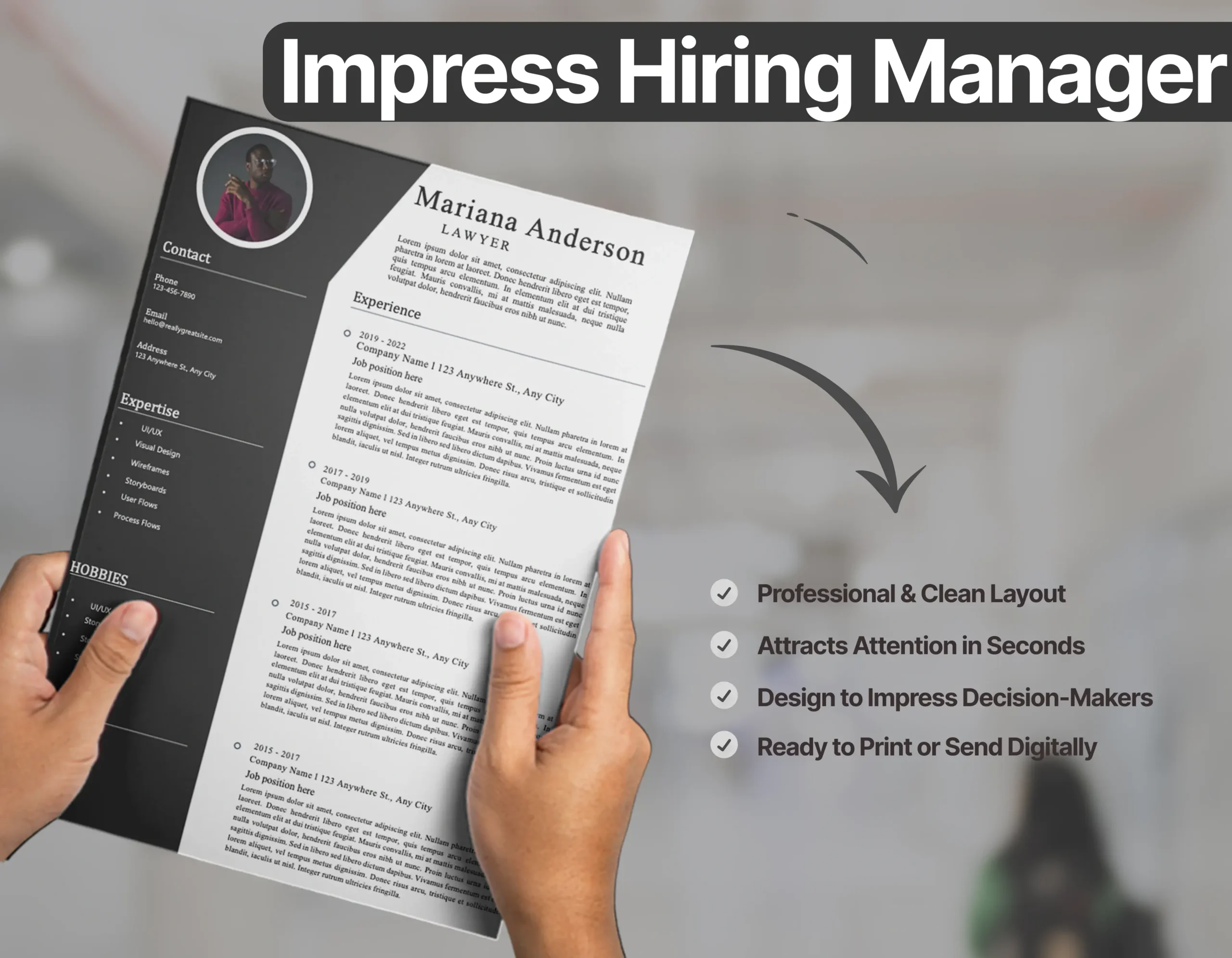 Minimalist Lawyers Resume Template - Image 2
