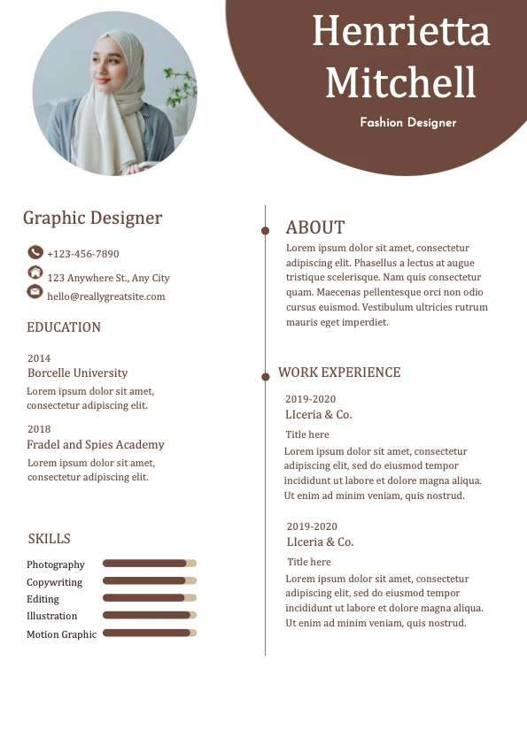 Minimalist Fashion Designer Resume