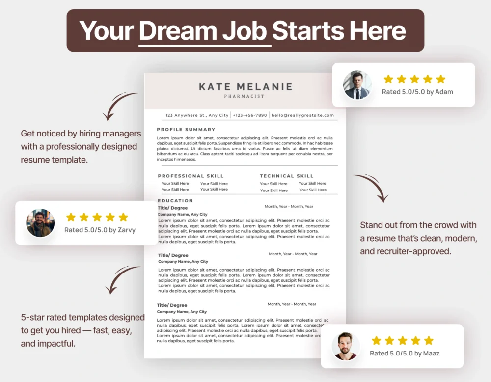 Corporate Pharmacist Resume Template - Image 3