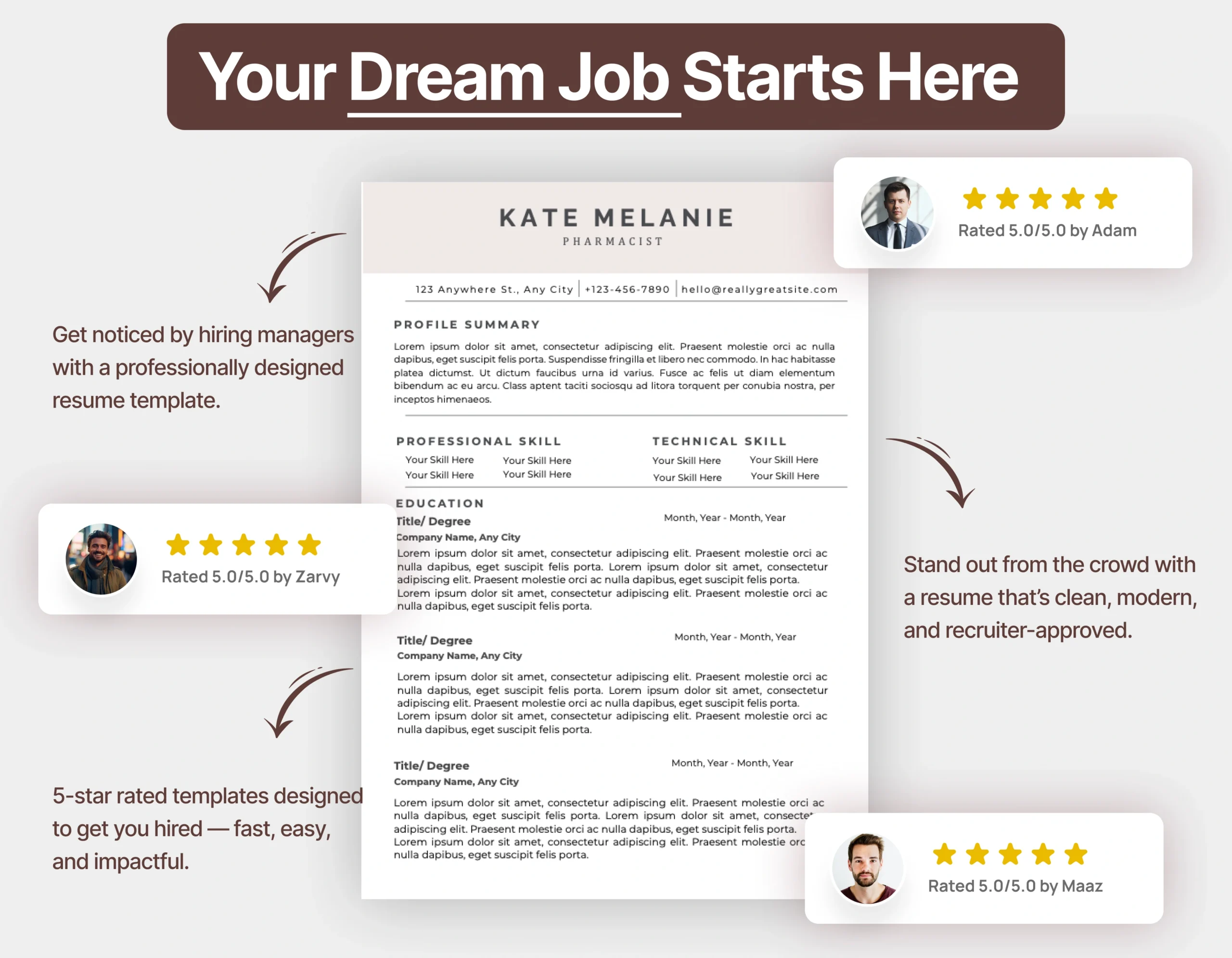 Corporate Pharmacist Resume Template - Image 3